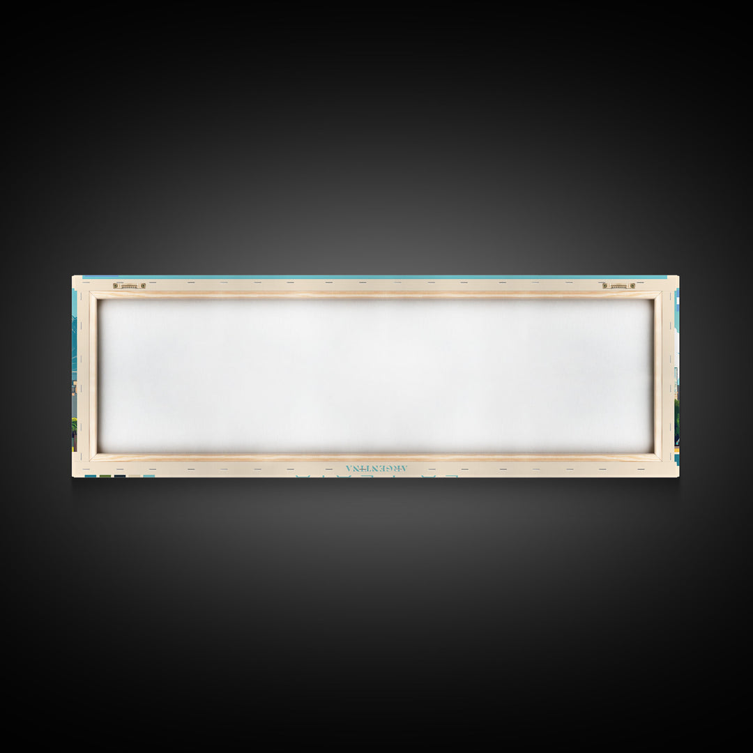 Panoramic Travel Poster La Plata, Argentina Canvas Print, La Plata, Argentina Painting, Argentina Art, La Plata Travel Art, Guest Room Painting