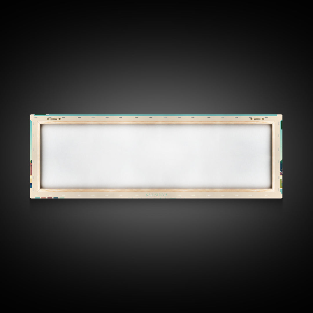 Lahore, Pakistan Panoramic Travel Poster Canvas Print, Lahore, Pakistan Painting, Pakistan Art, Lahore Travel Art, Guest Room Painting