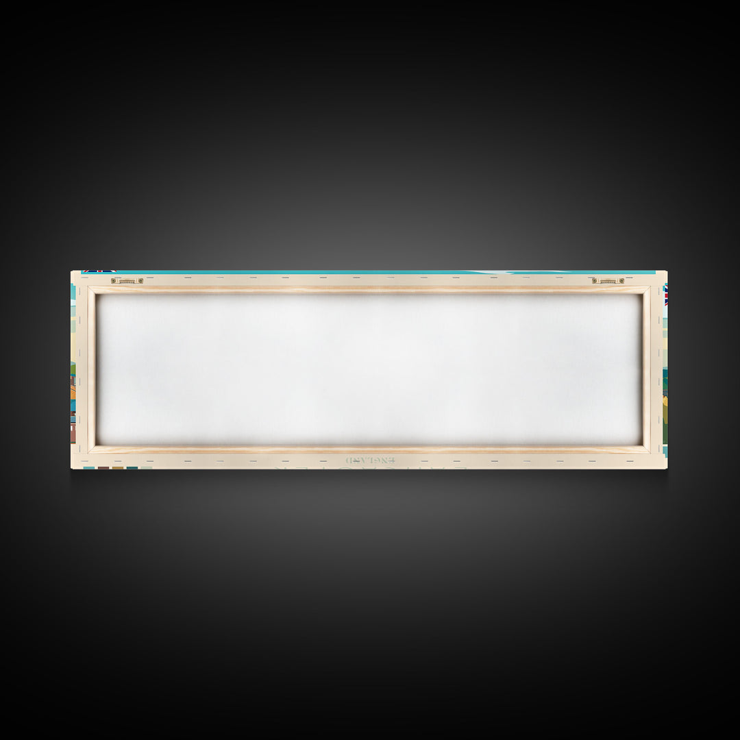 Lancaster, England Travel Poster Panoramic Canvas Print, Lancaster, England Painting, England Art, Lancaster Travel Art, Guest Room Painting