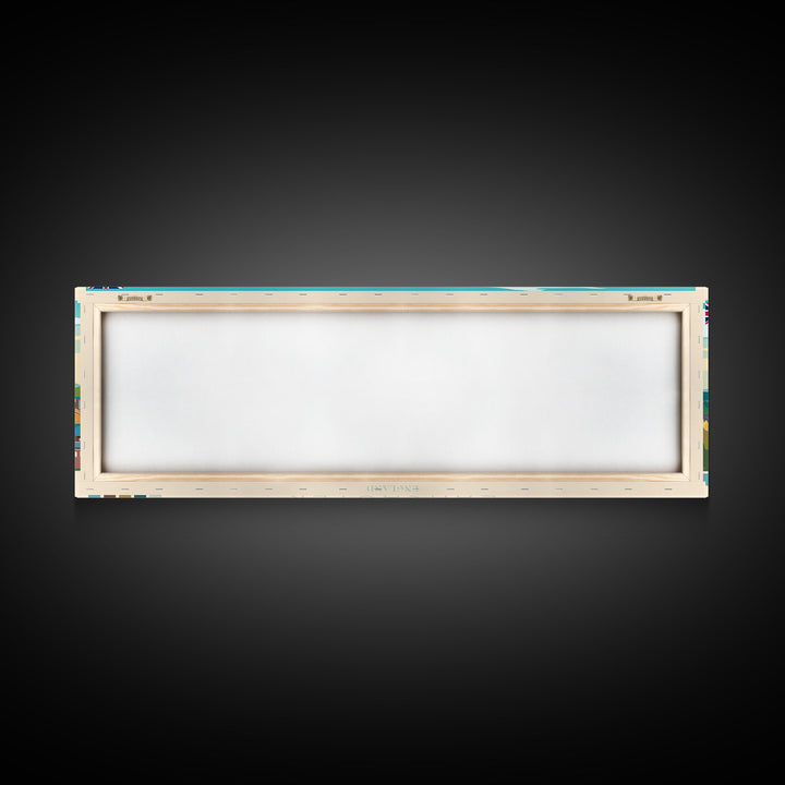 Lancaster, England Travel Poster Panoramic Canvas Print, Lancaster, England Painting, England Art, Lancaster Travel Art, Guest Room Painting