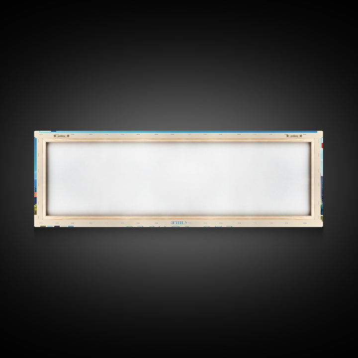 Las Condes, Chile Panoramic Travel Poster Canvas Print, Las Condes, Chile Painting, Chile Art, Las Condes Panoramic Travel Art, Travel Painting