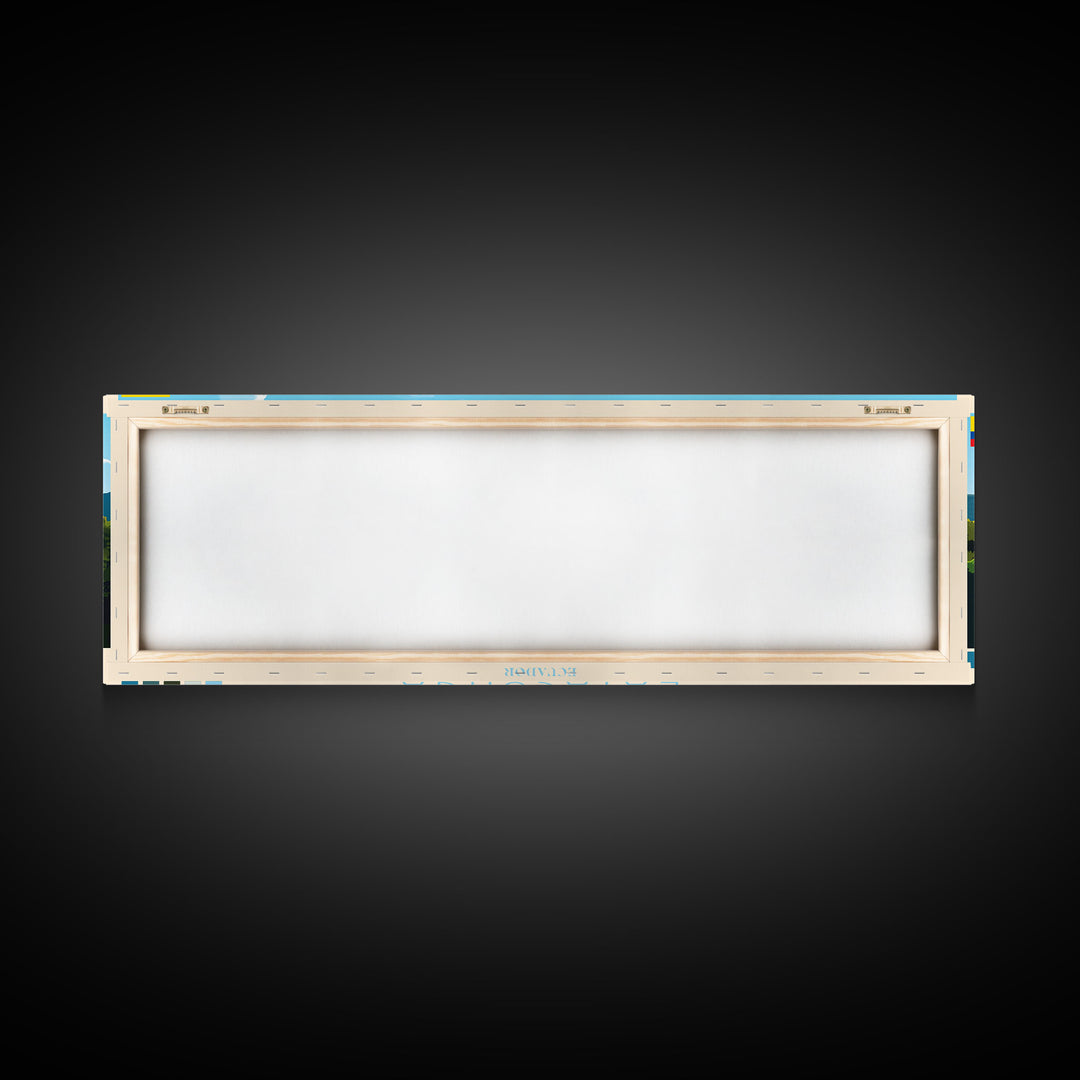 Latacunga, Ecuador Panoramic Travel Poster Canvas Print, Latacunga, Ecuador Painting, Ecuador Art, Latacunga Travel Art, Guest Room Painting