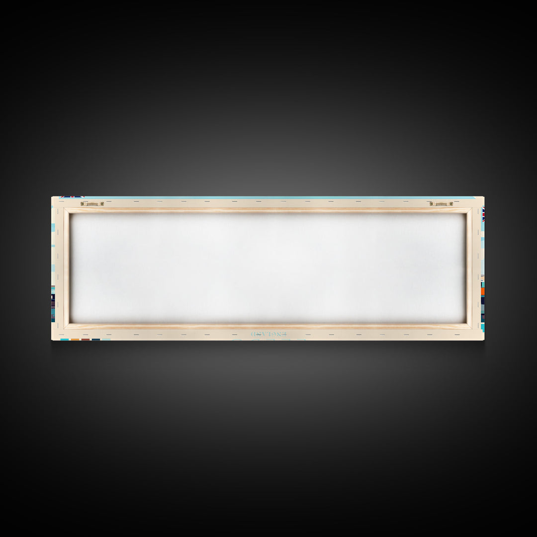 Panoramic Travel Poster Leeds, England Canvas Print, Leeds, England Painting, England Art, Leeds Travel Art, Guest Room Painting