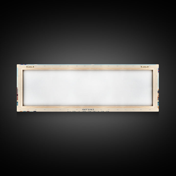 Leicester, England Panoramic Travel Poster Canvas Print, Leicester, England Painting, England Art, Leicester Panoramic Travel Art, Travel Painting