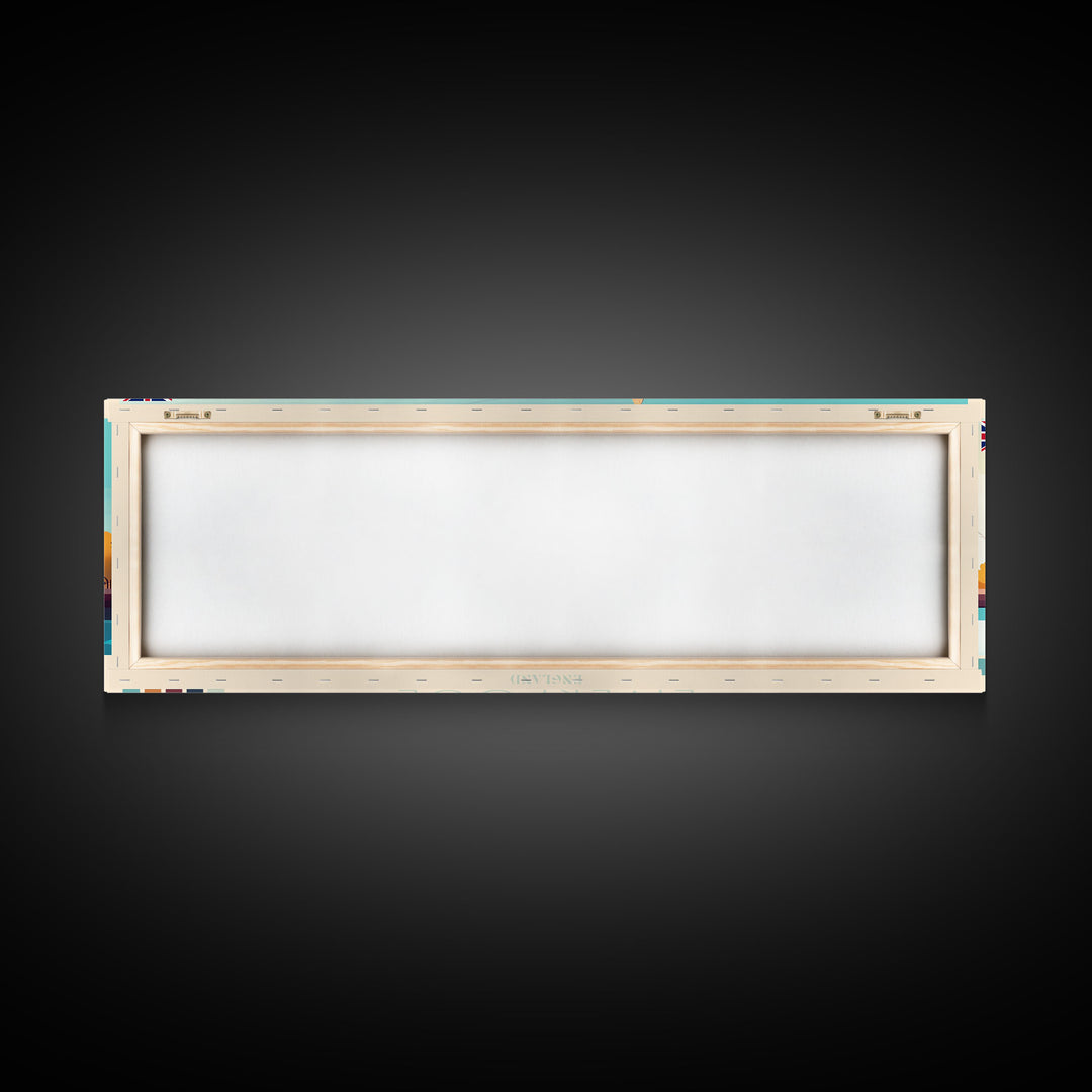 Liverpool, England Panoramic Travel Poster Canvas Print, Liverpool, England Painting, England Art, Liverpool Travel Art, Guest Room Painting