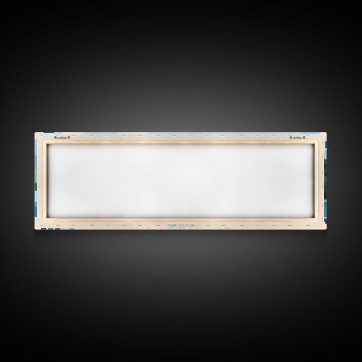 Livingston, Scotland Panoramic Travel Poster Canvas Print, Livingston, Scotland Painting, Scotland Art, Livingston Travel Art, Living Room Painting