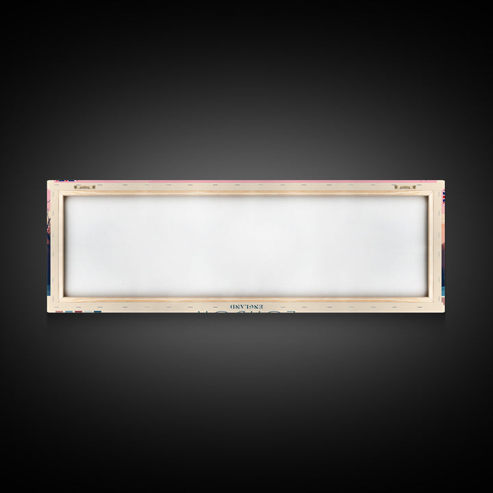 London, England Panoramic Travel Poster Canvas Print, London, England Painting, England Art, London Panoramic Travel Art, Travel Painting