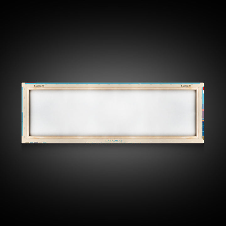 Makassar, Indonesia Panoramic Travel Poster Canvas Print, Makassar, Indonesia Painting, Indonesia Art, Makassar Travel Art, Guest Room Painting