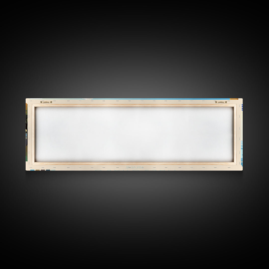 Maldonado, Uruguay Travel Poster Panoramic Canvas Print, Maldonado, Uruguay Painting, Uruguay Art, Maldonado Travel Art, Guest Room Painting