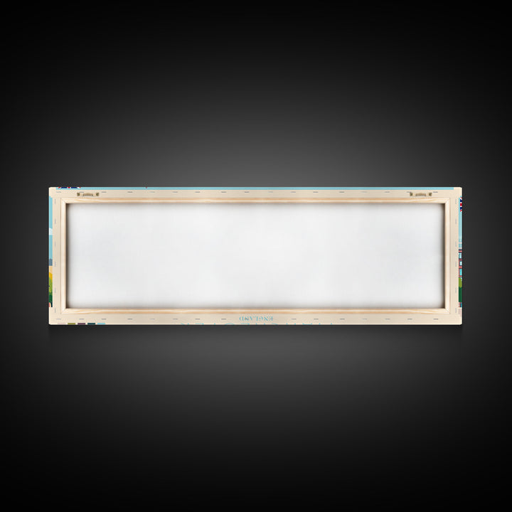 Manchester, England Panoramic Travel Poster Canvas Print, Manchester, England Painting, England Art, Manchester Travel Art, Guest Room Painting