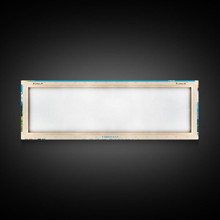 Manizales, Colombia Panoramic Travel Poster Canvas Print, Manizales, Colombia Painting, Colombia Art, Manizales Travel Art, Guest Room Painting