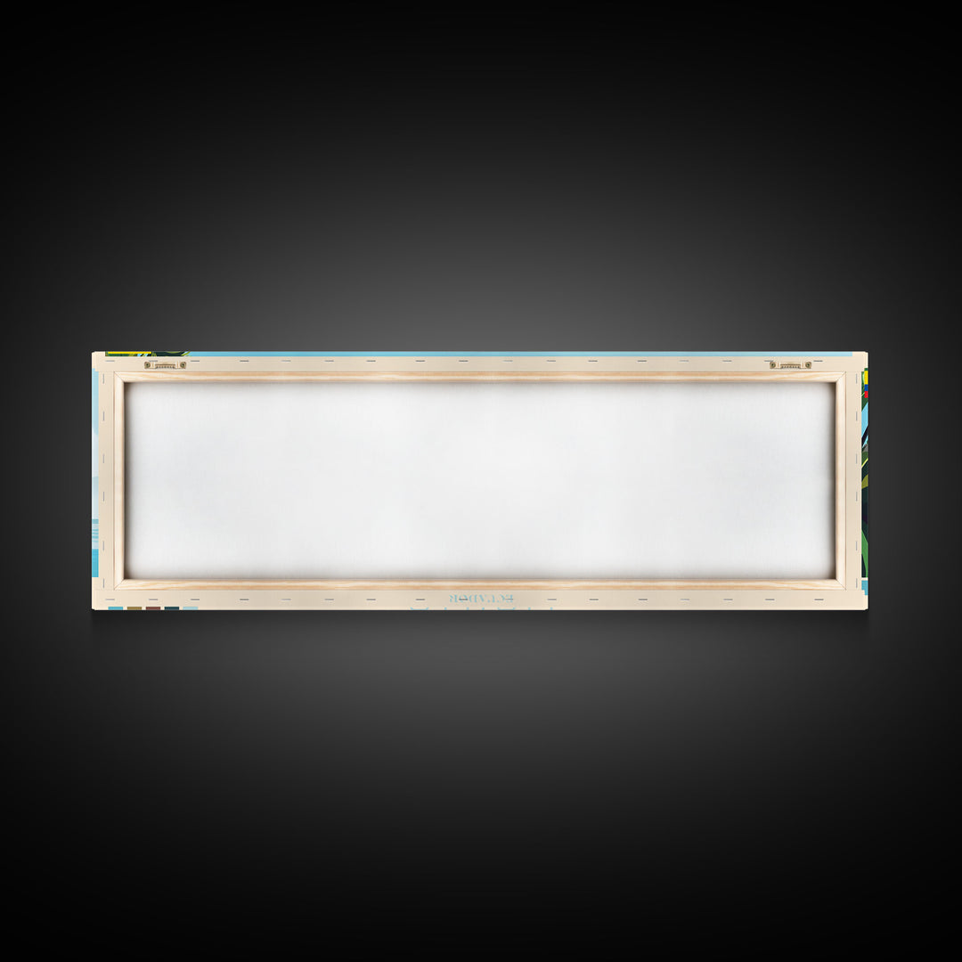 Manta, Ecuador Panoramic Travel Poster Canvas Print, Manta, Ecuador Painting, Ecuador Art, Manta Travel Art, Living Room Painting