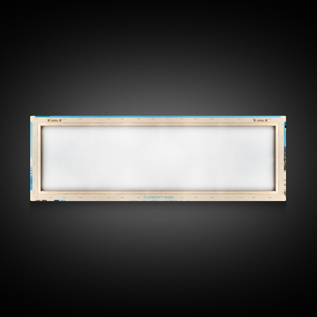 Maputo, Mozambique Travel Poster Panoramic Canvas Print, Maputo, Mozambique Painting, Mozambique Art, Maputo Travel Art, Guest Room Painting