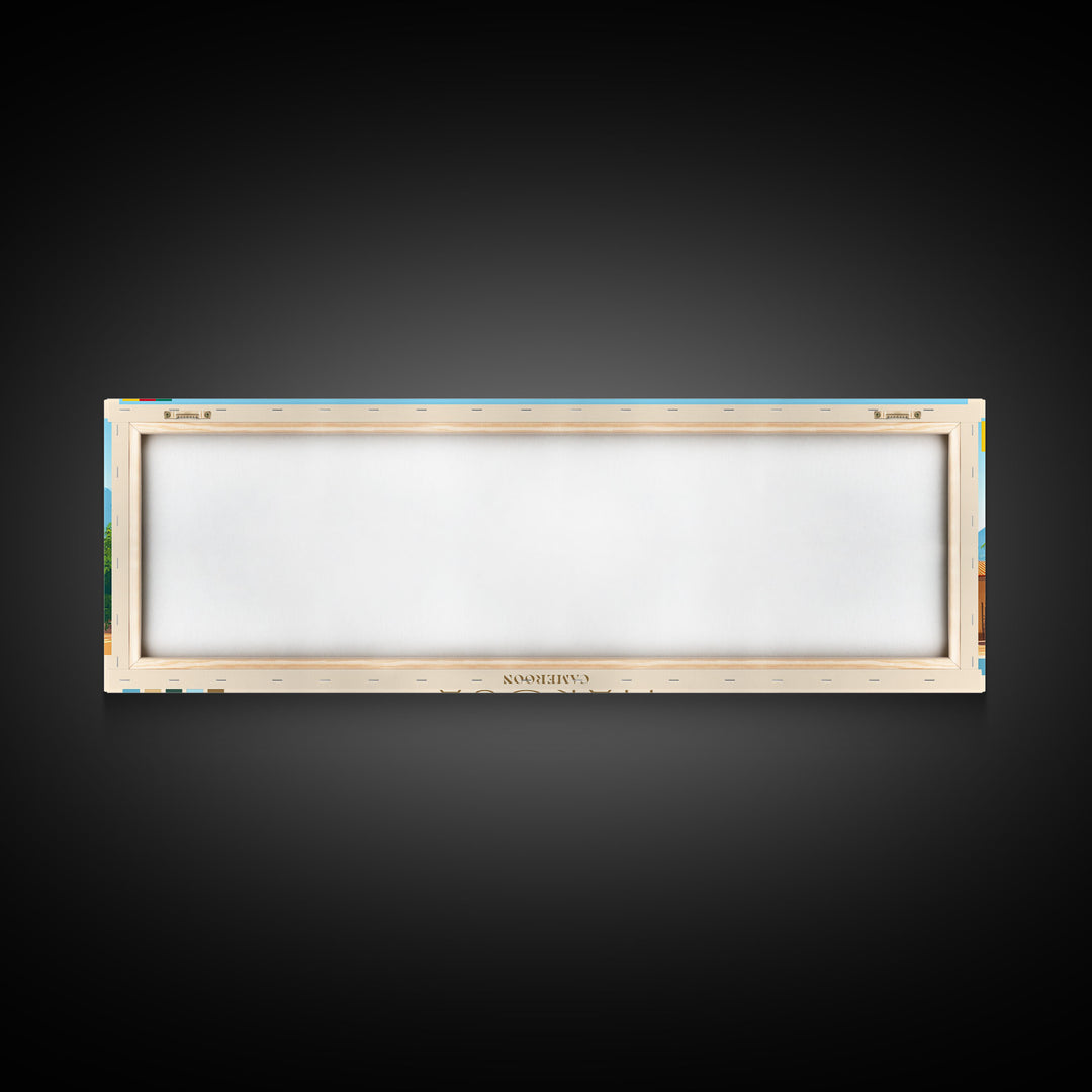 Maroua, Cameroon Panoramic Travel Poster Canvas Print, Maroua, Cameroon Painting, Cameroon Art, Maroua Panoramic Travel Art, Travel Painting