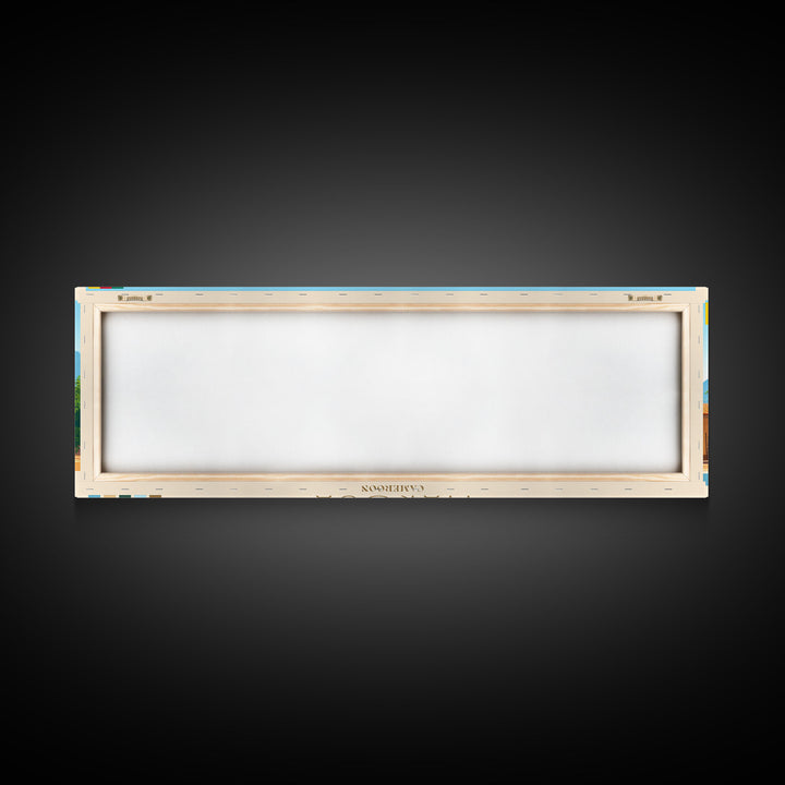 Maroua, Cameroon Panoramic Travel Poster Canvas Print, Maroua, Cameroon Painting, Cameroon Art, Maroua Panoramic Travel Art, Travel Painting