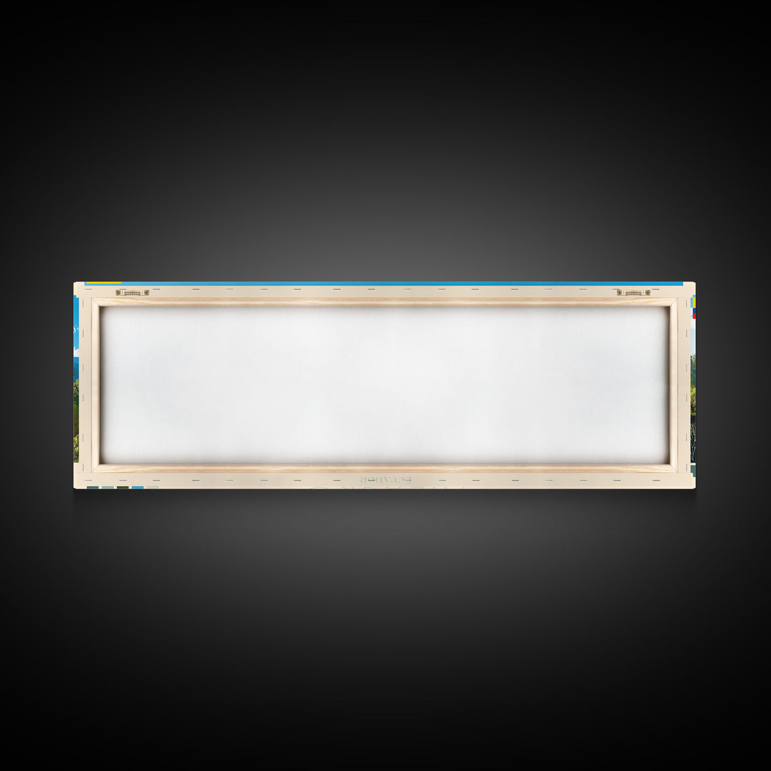 Panoramic Travel Poster Milagro, Ecuador Canvas Print, Milagro, Ecuador Painting, Ecuador Art, Milagro Travel Art, Guest Room Painting