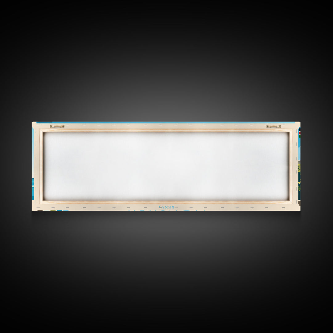 Mombasa, Kenya Travel Poster Panoramic Canvas Print, Mombasa, Kenya Painting, Kenya Art, Mombasa Travel Art, Guest Room Painting