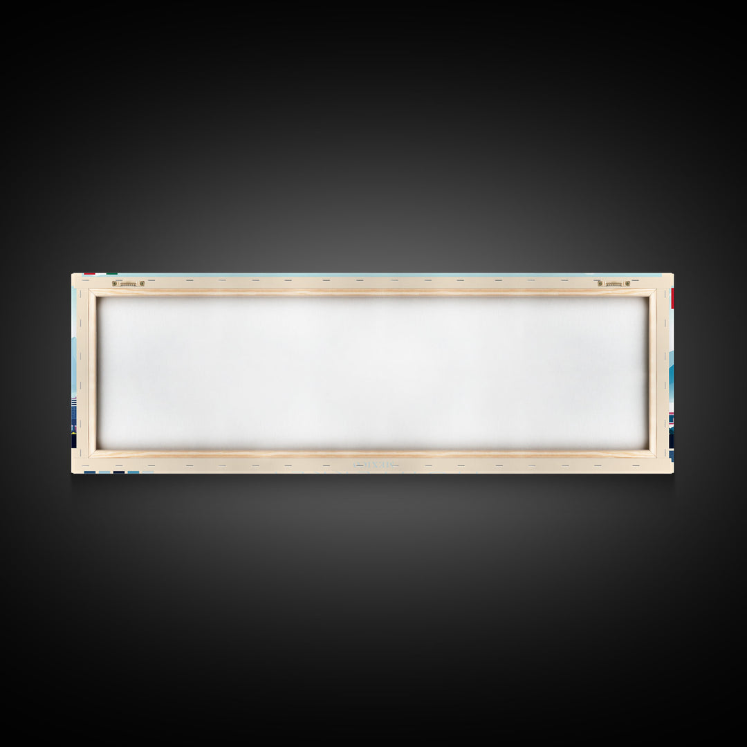 Panoramic Travel Poster Monterrey, Mexico Canvas Print, Monterrey, Mexico Painting, Mexico Art, Monterrey Travel Art, Guest Room Painting