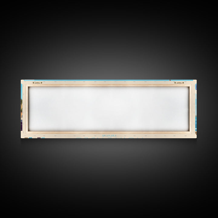 Montevideo, Uruguay Panoramic Travel Poster Canvas Print, Montevideo, Uruguay Painting, Uruguay Art, Montevideo Panoramic Travel Art, Travel Painting