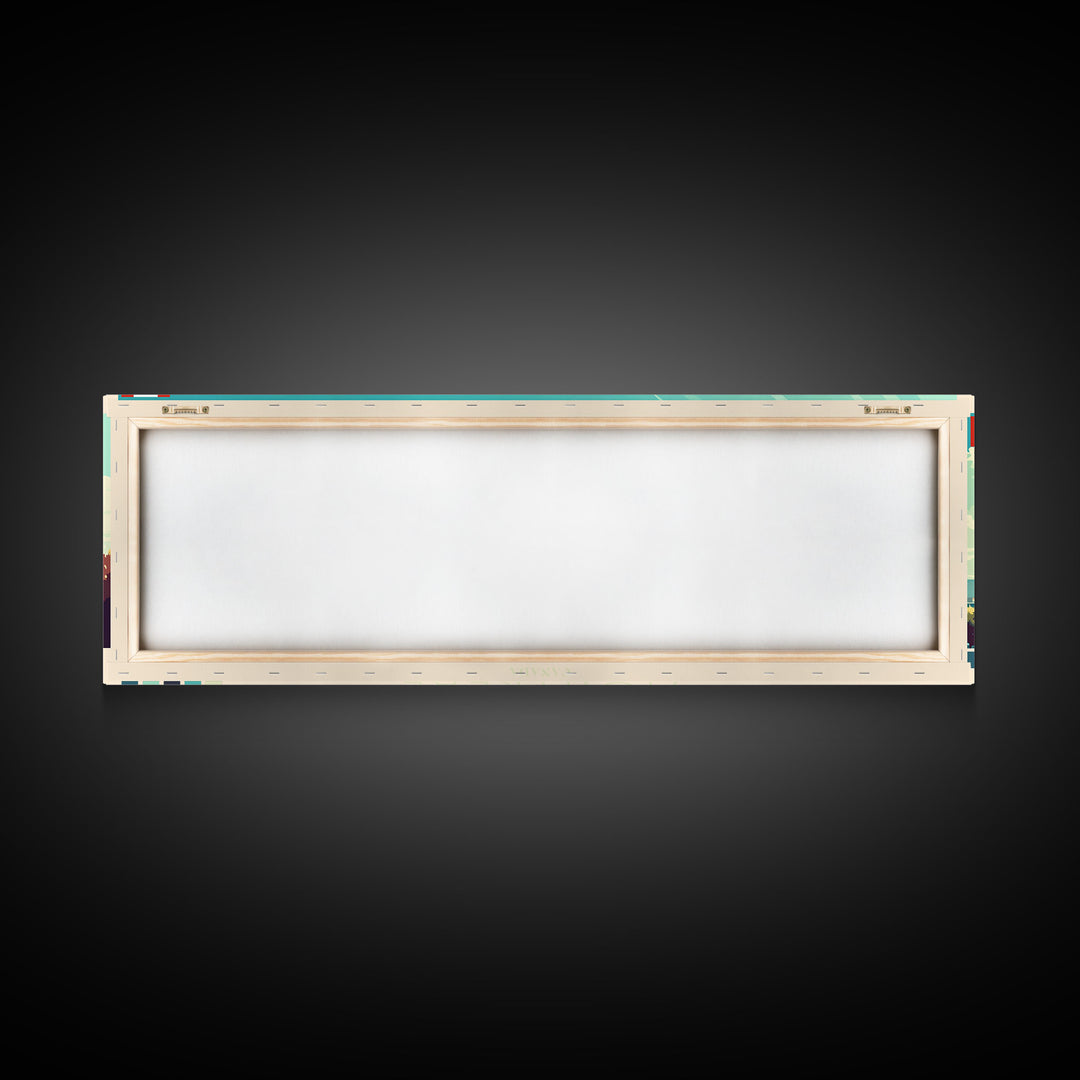 Montreal, Canada Panoramic Travel Poster Canvas Print, Montreal, Canada Painting, Canada Art, Montreal Travel Art, Guest Room Painting