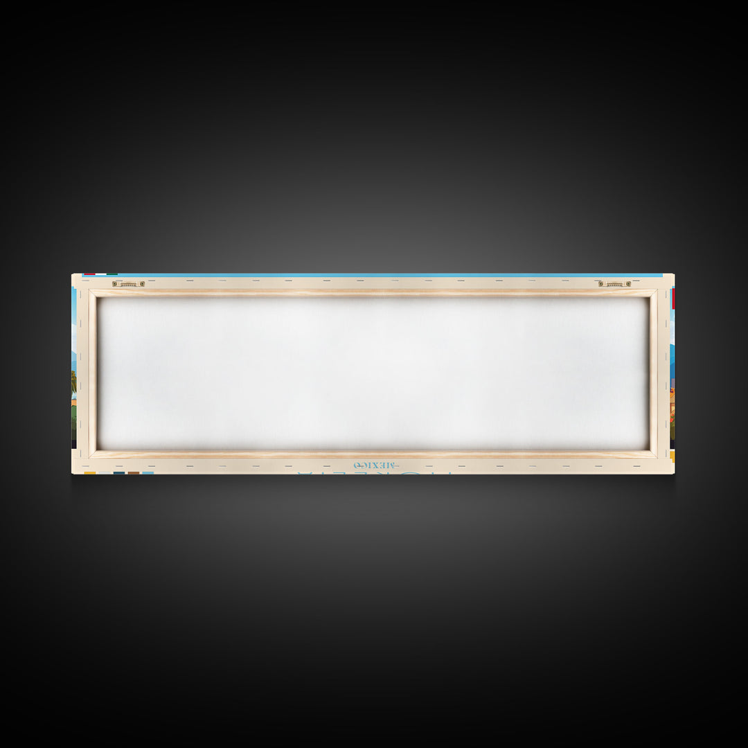 Morelia, Mexico Panoramic Travel Poster Canvas Print, Morelia, Mexico Painting, Mexico Art, Morelia Travel Art, Living Room Painting