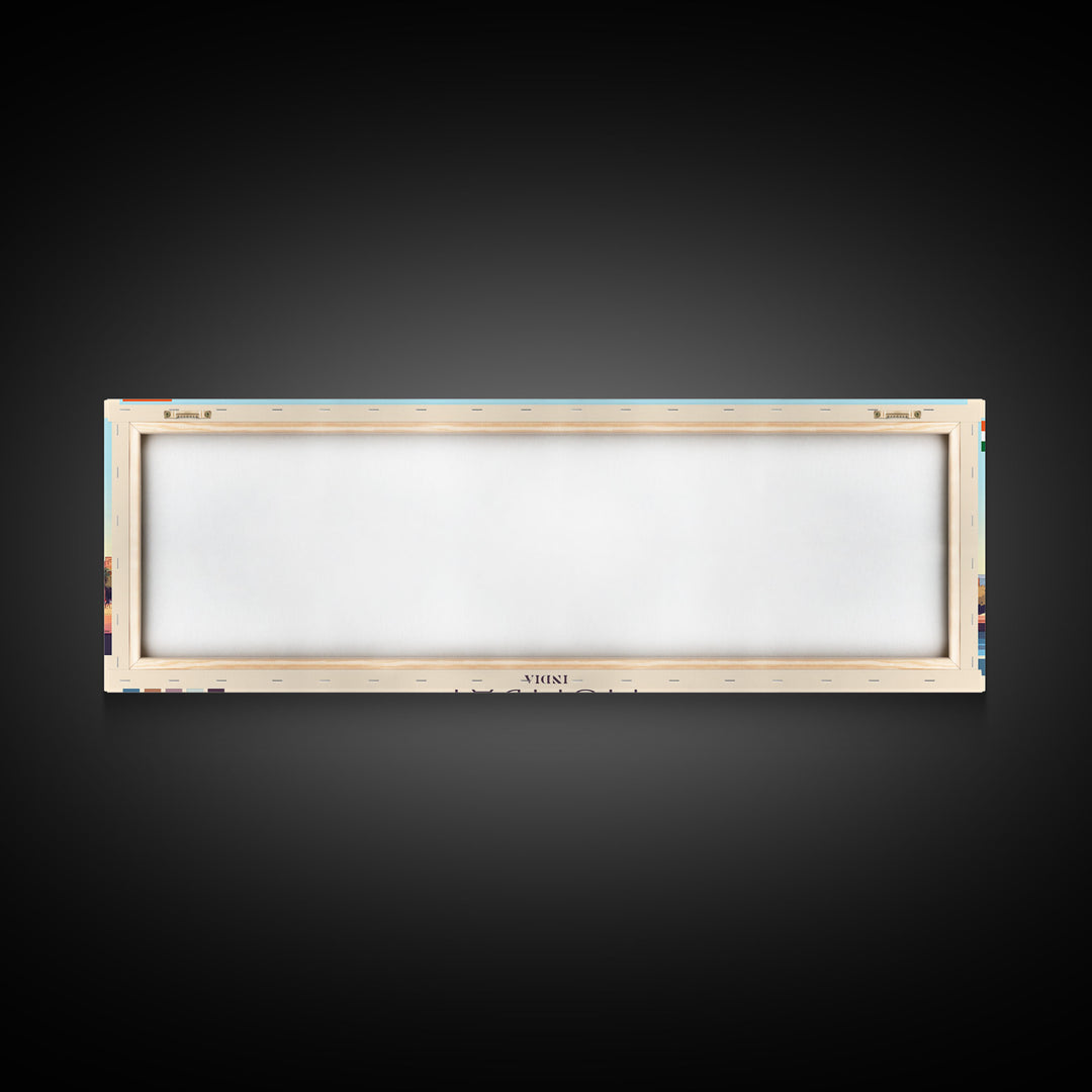 Mumbai, India Panoramic Travel Poster Canvas Print, Mumbai, India Painting, India Art, Mumbai Travel Art, Guest Room Painting