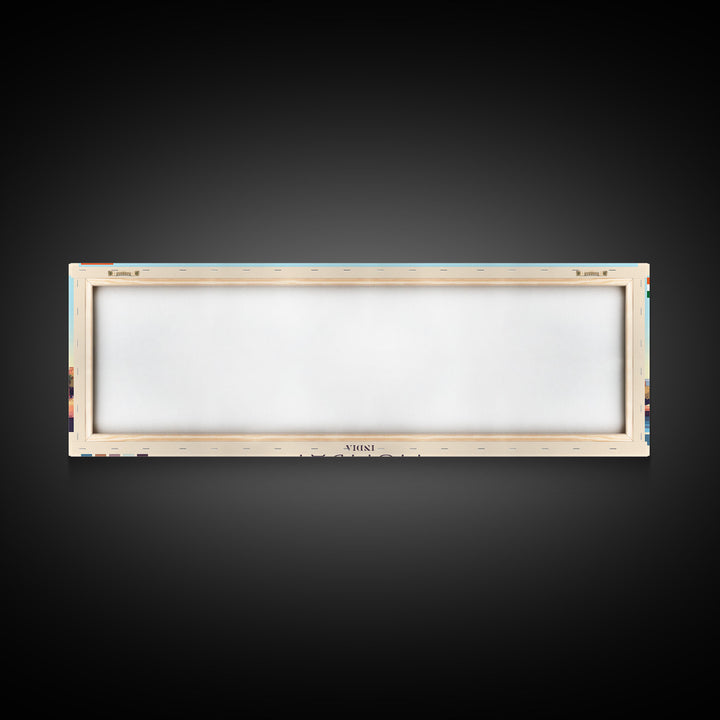 Mumbai, India Panoramic Travel Poster Canvas Print, Mumbai, India Painting, India Art, Mumbai Travel Art, Guest Room Painting