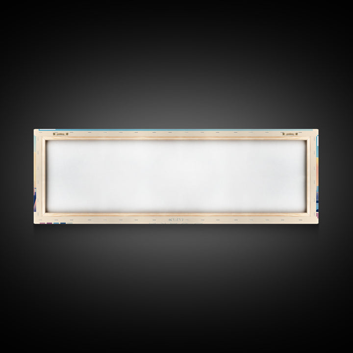 Osaka, Japan Panoramic Travel Poster Canvas Print, Osaka, Japan Painting, Japan Art, Osaka Travel Art, Guest Room Painting