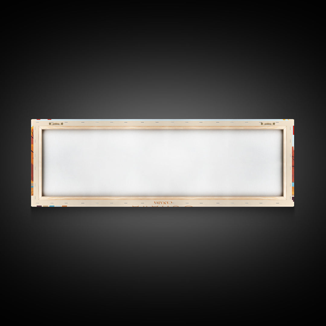Oshawa, Canada Travel Poster Panoramic Canvas Print, Oshawa, Canada Painting, Canada Art, Oshawa Travel Art, Guest Room Painting