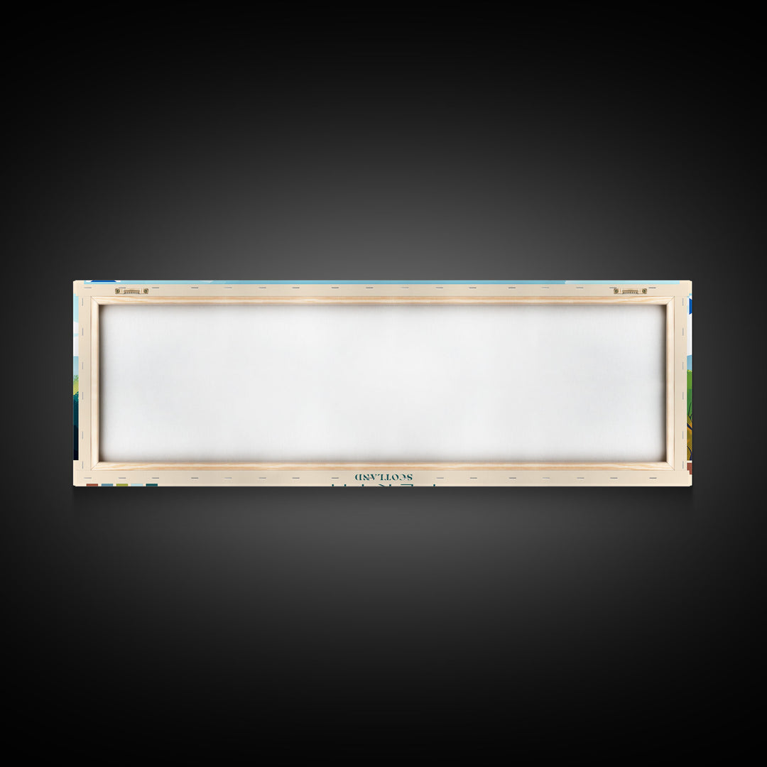 Panoramic Travel Poster Perth, Scotland Canvas Print, Perth, Scotland Painting, Scotland Art, Perth Travel Art, Guest Room Painting