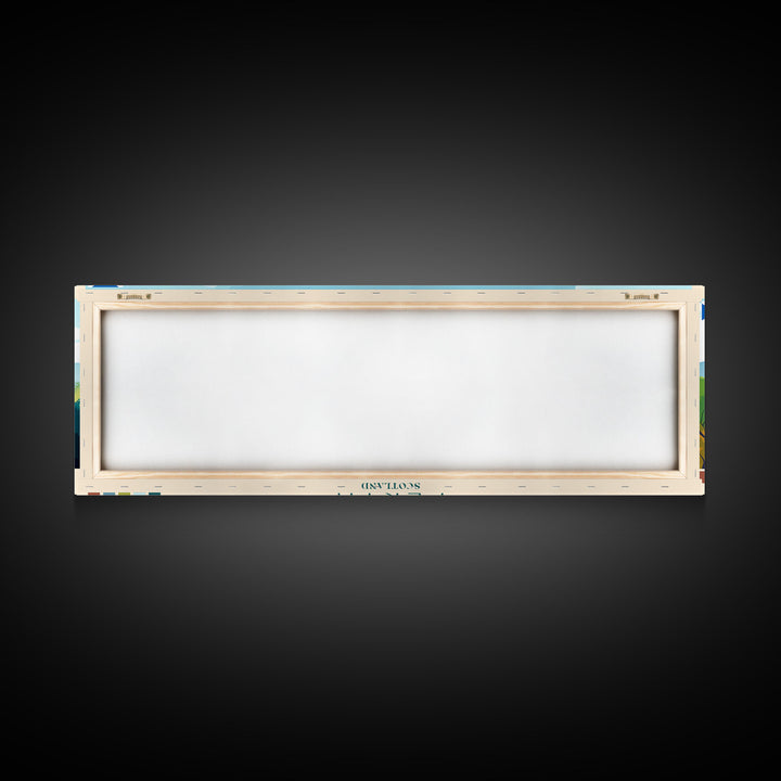 Panoramic Travel Poster Perth, Scotland Canvas Print, Perth, Scotland Painting, Scotland Art, Perth Travel Art, Guest Room Painting