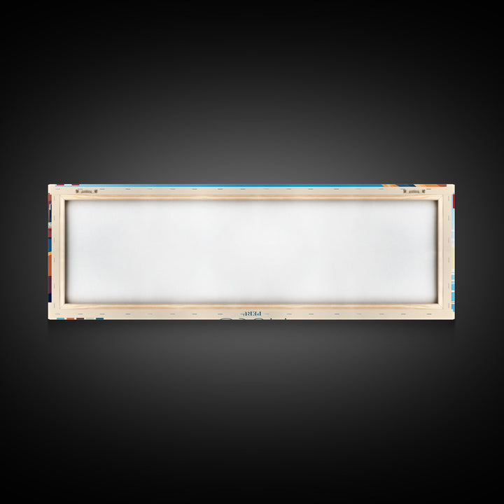 Pisco, Peru Travel Poster Panoramic Canvas Print, Pisco, Peru Painting, Peru Art, Pisco Travel Art, Guest Room Painting