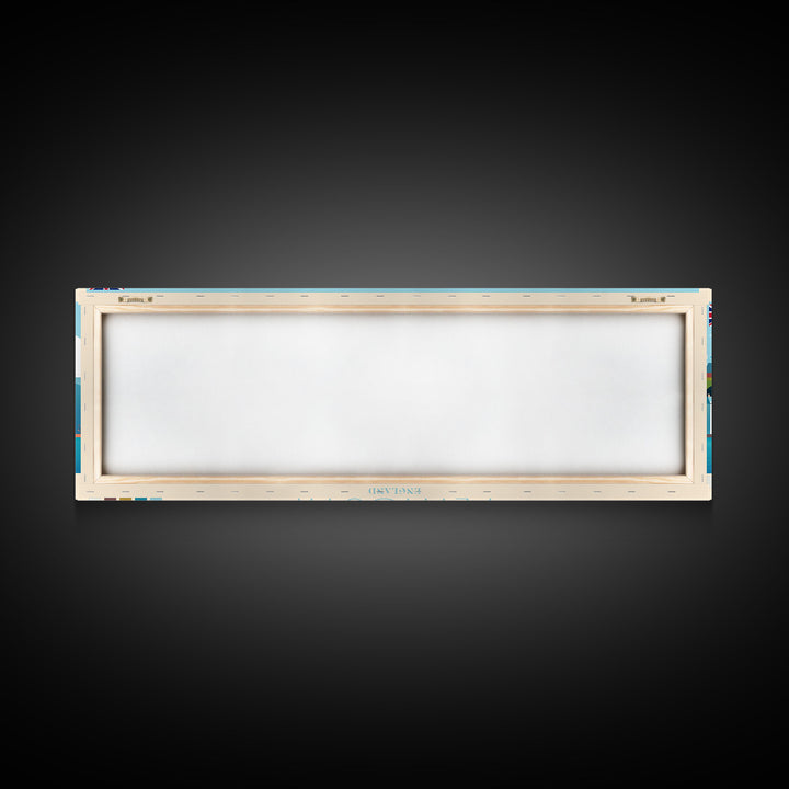 Plymouth, England Panoramic Travel Poster Canvas Print, Plymouth, England Painting, England Art, Plymouth Travel Art, Guest Room Painting