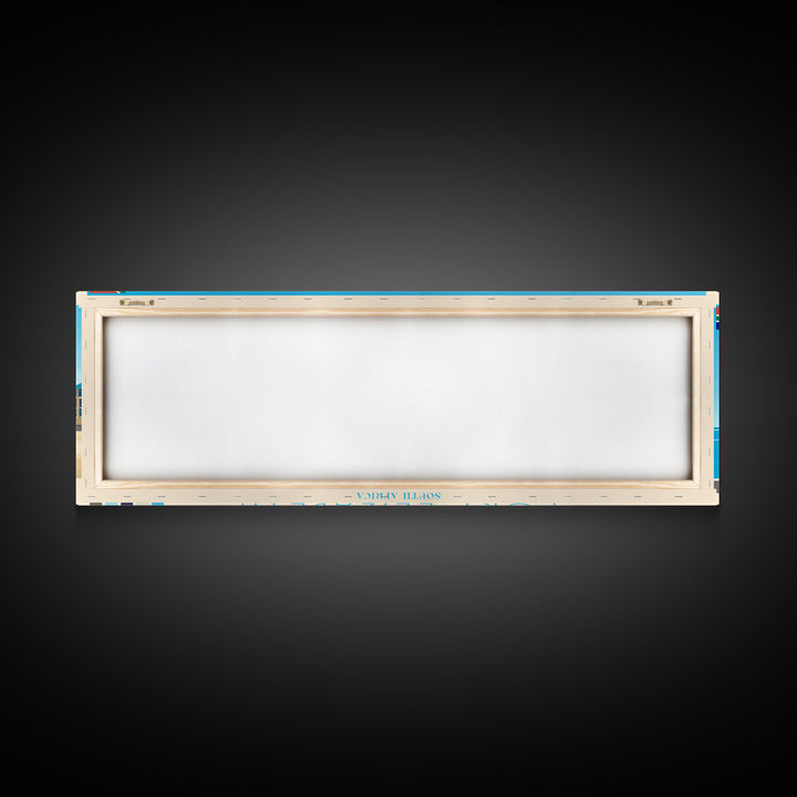 Port Elizabeth, South Africa Panoramic Travel Poster Canvas Print, Port Elizabeth, South Africa Painting, South Africa Art, Port Elizabeth Travel Art, Guest Room Painting