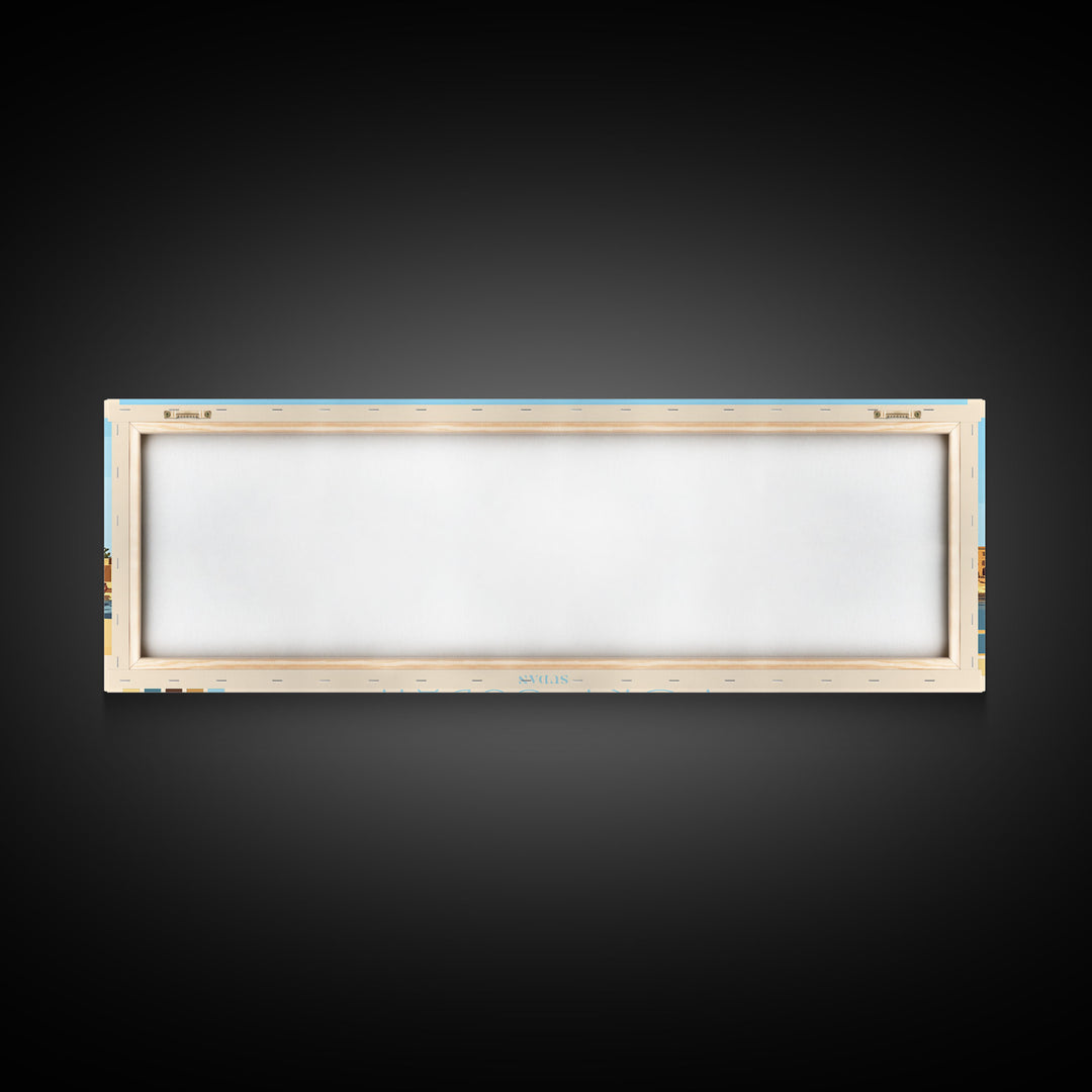 Portoviejo, Ecuador Travel Poster Panoramic Canvas Print, Portoviejo, Ecuador Painting, Ecuador Art, Portoviejo Travel Art, Guest Room Painting