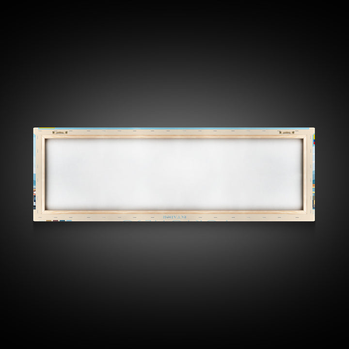 Portsmouth, England Panoramic Travel Poster Canvas Print, Portsmouth, England Painting, England Art, Portsmouth Panoramic Travel Art, Travel Painting