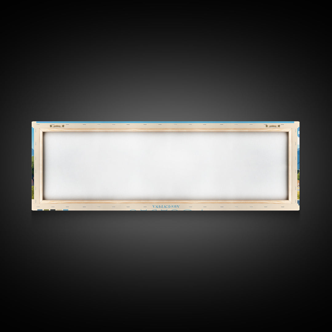 Panoramic Travel Poster Posadas, Argentina Canvas Print, Posadas, Argentina Painting, Argentina Art, Posadas Travel Art, Guest Room Painting