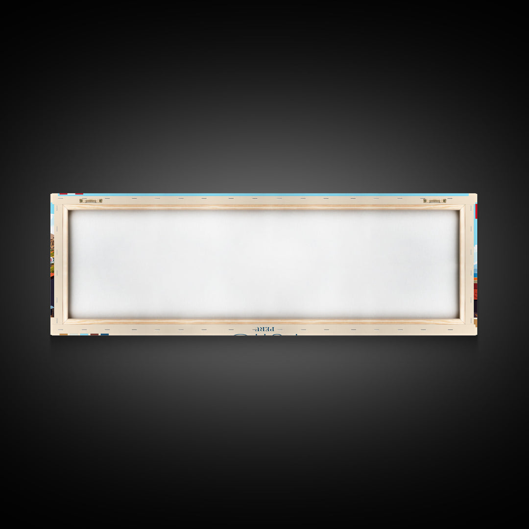 Panoramic Travel Poster Puno, Peru Canvas Print, Puno, Peru Painting, Peru Art, Puno Travel Art, Guest Room Painting