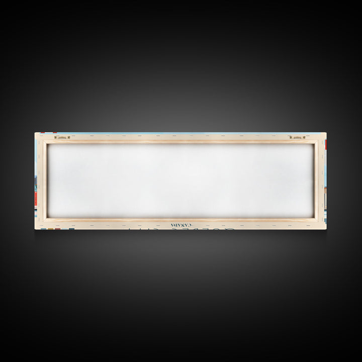 Quebec City, Canada Panoramic Travel Poster Canvas Print, Quebec City, Canada Painting, Canada Art, Quebec City Travel Art, Guest Room Painting