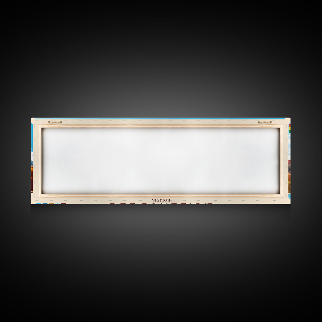 Quillacollo, Bolivia Panoramic Travel Poster Canvas Print, Quillacollo, Bolivia Painting, Bolivia Art, Quillacollo Panoramic Travel Art, Travel Painting