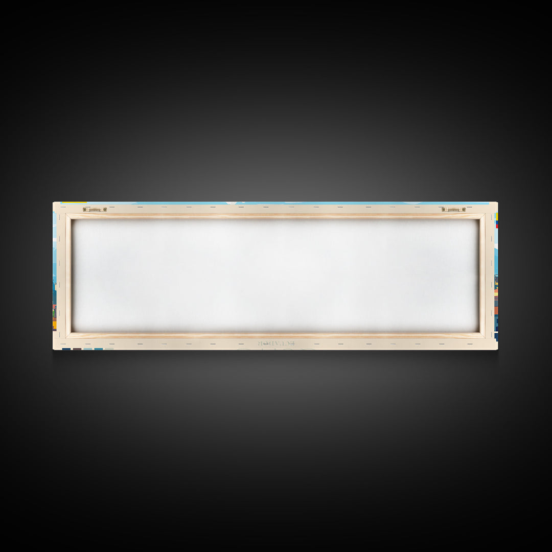 Quito, Ecuador Panoramic Travel Poster Canvas Print, Quito, Ecuador Painting, Ecuador Art, Quito Travel Art, Guest Room Painting