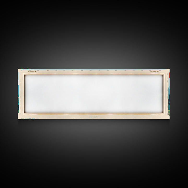 Red Deer, Canada Travel Poster Panoramic Canvas Print, Red Deer, Canada Painting, Canada Art, Red Deer Travel Art, Guest Room Painting