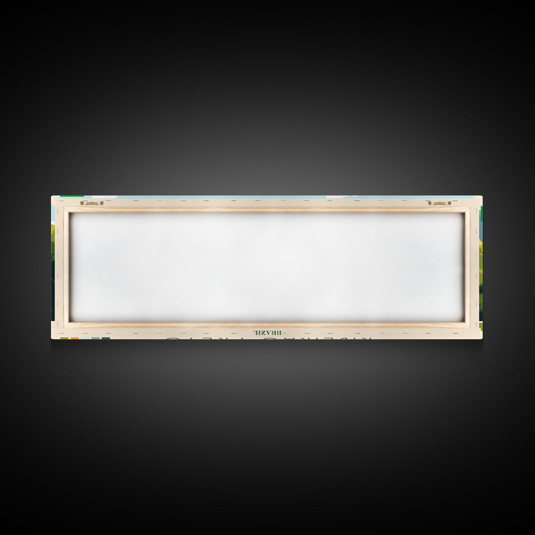 Ribeirao Preto, Brazil Panoramic Travel Poster Canvas Print, Ribeirao Preto, Brazil Painting, Brazil Art, Ribeirao Preto Panoramic Travel Art, Travel Painting