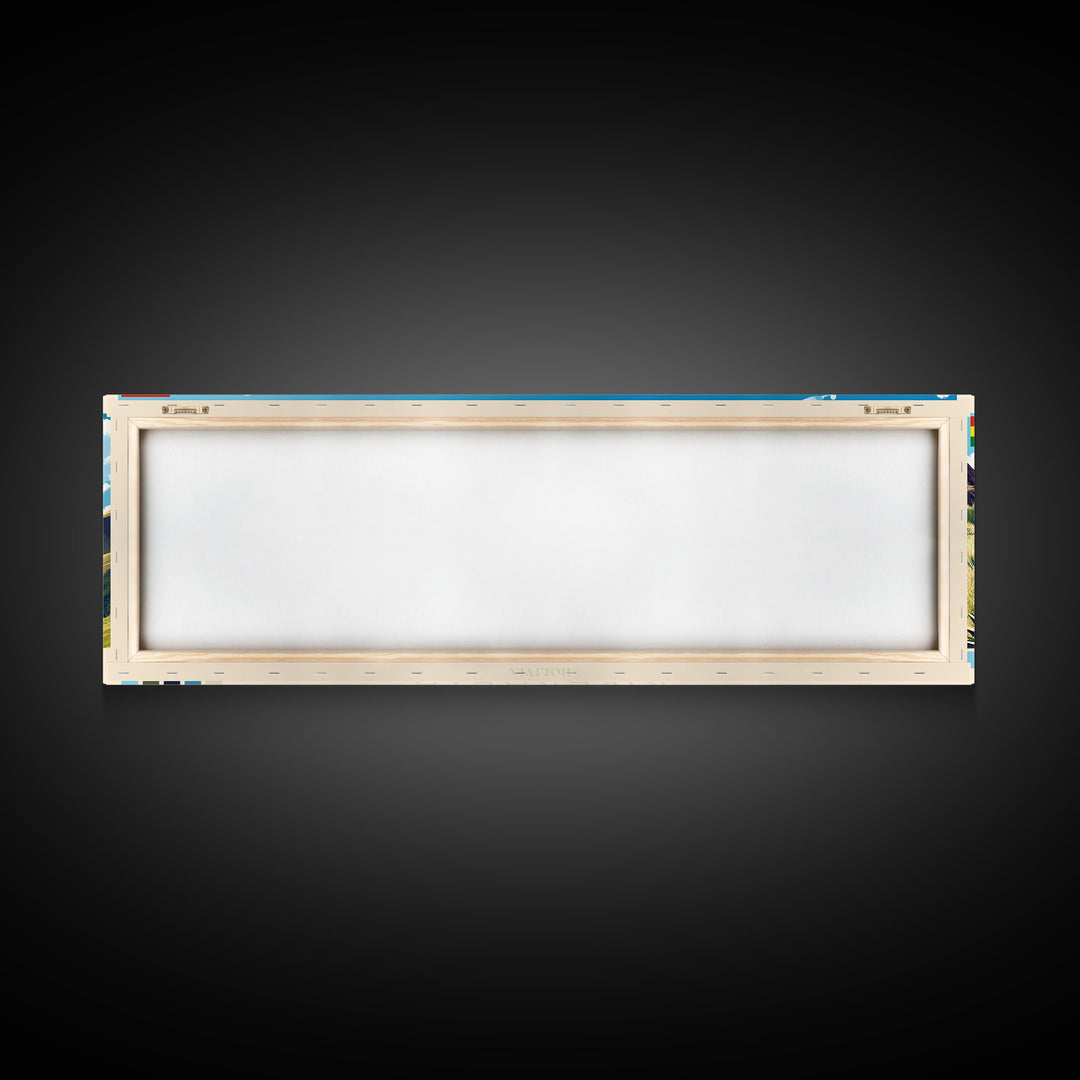 Riberalta, Bolivia Panoramic Travel Poster Canvas Print, Riberalta, Bolivia Painting, Bolivia Art, Riberalta Travel Art, Guest Room Painting