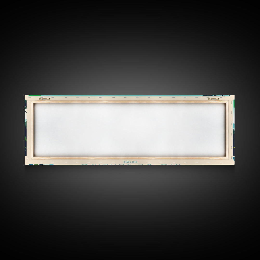 Rio de Janeiro, Brazil Panoramic Travel Poster Canvas Print, Rio de Janeiro, Brazil Painting, Brazil Art, Rio de Janeiro Travel Art, Living Room Painting