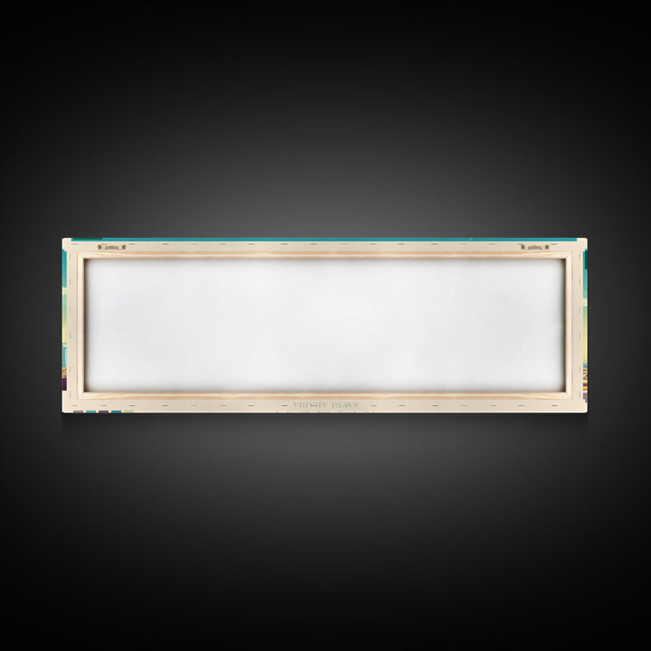 Panoramic Travel Poster Riyadh, Saudi Arabia Canvas Print, Riyadh, Saudi Arabia Painting, Saudi Arabia Art, Riyadh Travel Art, Guest Room Painting