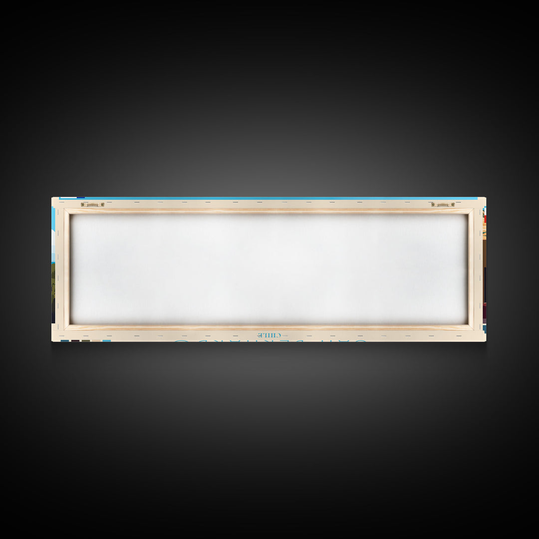 San Bernardo, Chile Panoramic Travel Poster Canvas Print, San Bernardo, Chile Painting, Chile Art, San Bernardo Travel Art, Living Room Painting