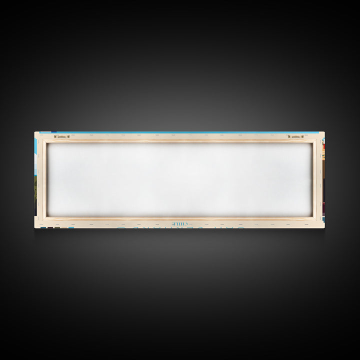 San Bernardo, Chile Panoramic Travel Poster Canvas Print, San Bernardo, Chile Painting, Chile Art, San Bernardo Travel Art, Living Room Painting