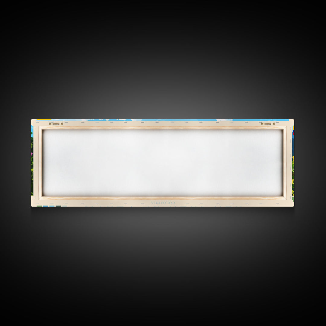 San Juan de Pasto, Colombia Travel Poster Panoramic Canvas Print, San Juan de Pasto, Colombia Painting, Colombia Art, San Juan de Pasto Travel Art, Guest Room Painting