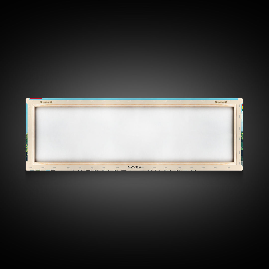 Sekondi-Takoradi, Ghana Panoramic Travel Poster Canvas Print, Sekondi-Takoradi, Ghana Painting, Ghana Art, Sekondi-Takoradi Panoramic Travel Art, Travel Painting